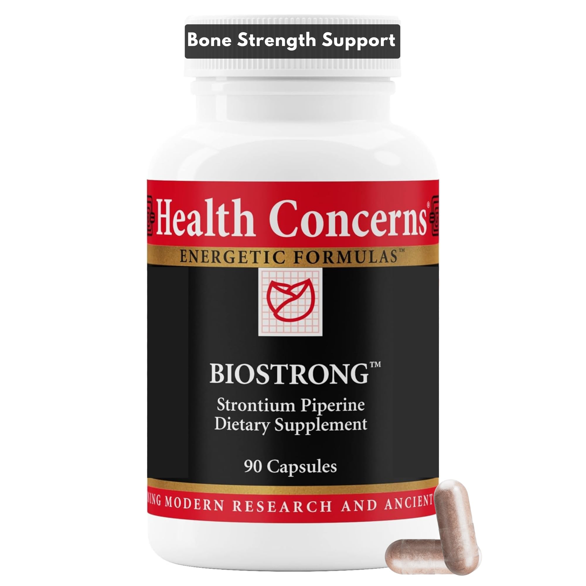 BioStrong Health Concerns – bouteille montrant un soutien potentiel des os et des articulations.
