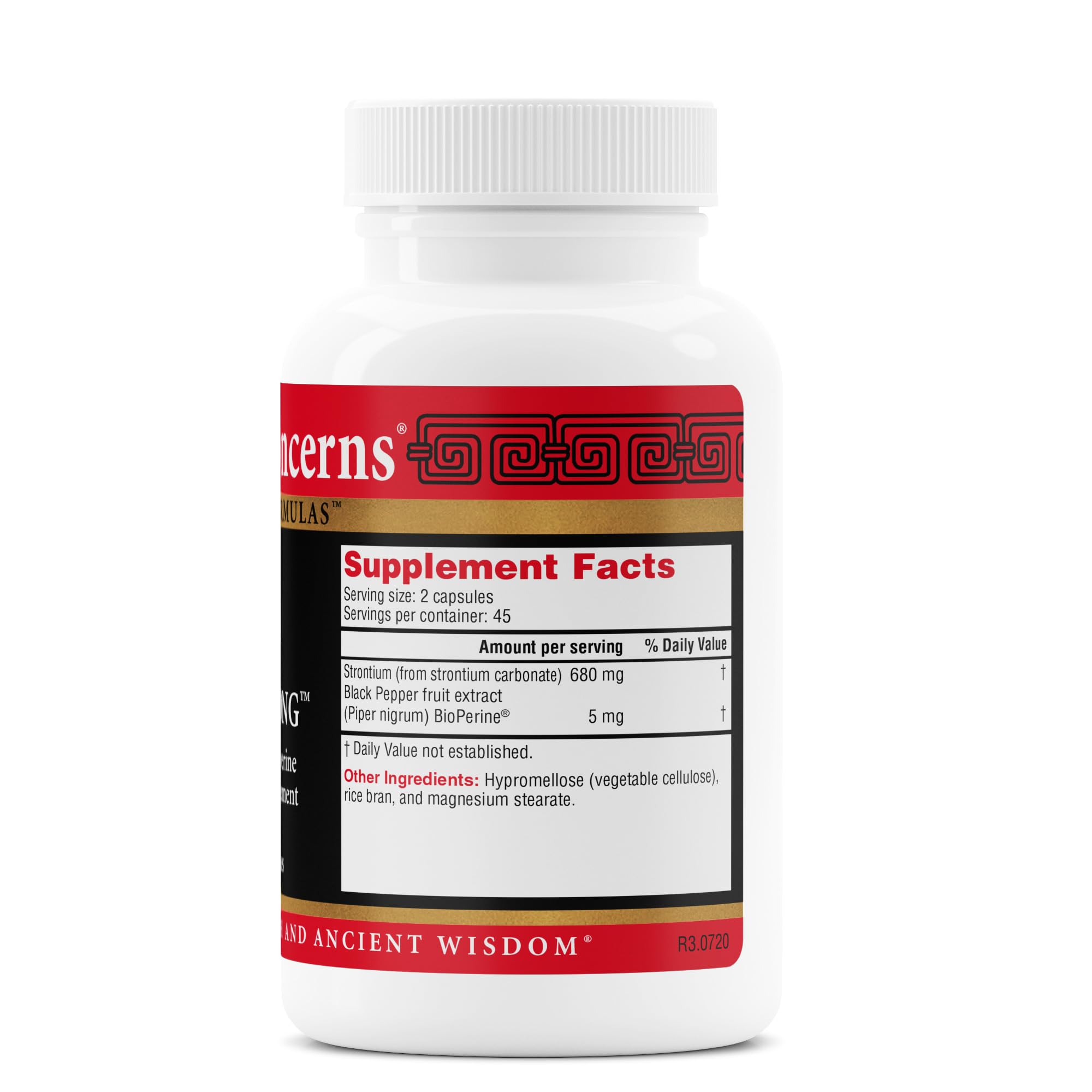 BioStrong Health Concerns – mise en évidence de l'ingrédient strontium dans la formule.