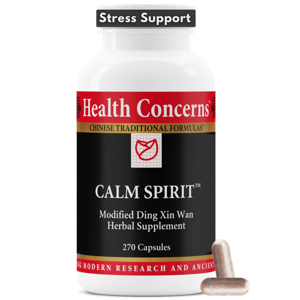 Health Concerns Calm Spirit – bouteille illustrant le soutien à l'équilibre émotionnel au quotidien