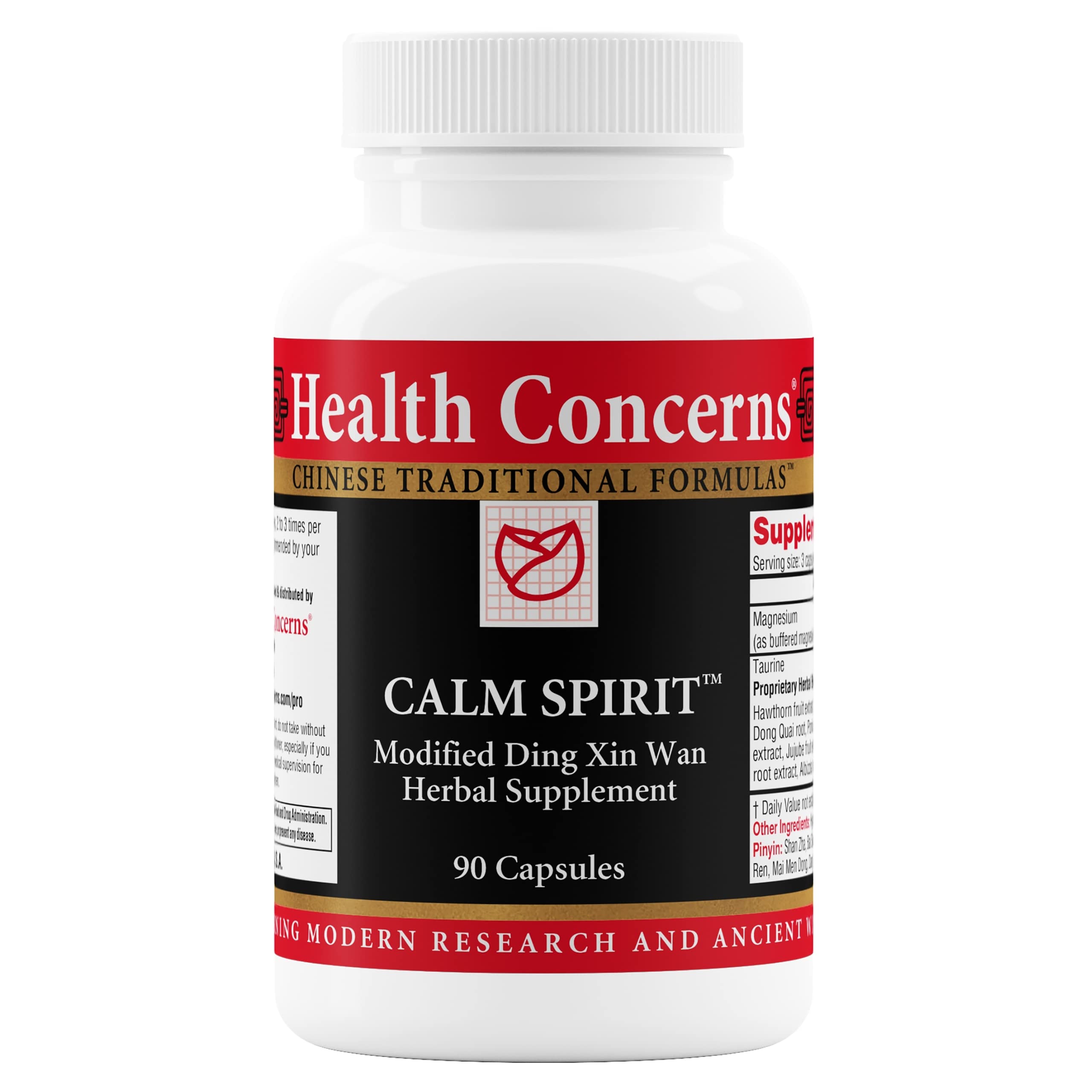 Health Concerns Calm Spirit – Bouteille montrant le pack jour pour un soutien relaxant.