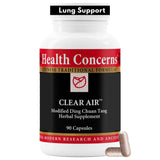 Health Concerns Clear Air présente la bouteille et son étiquette lisible pour le quotidien.