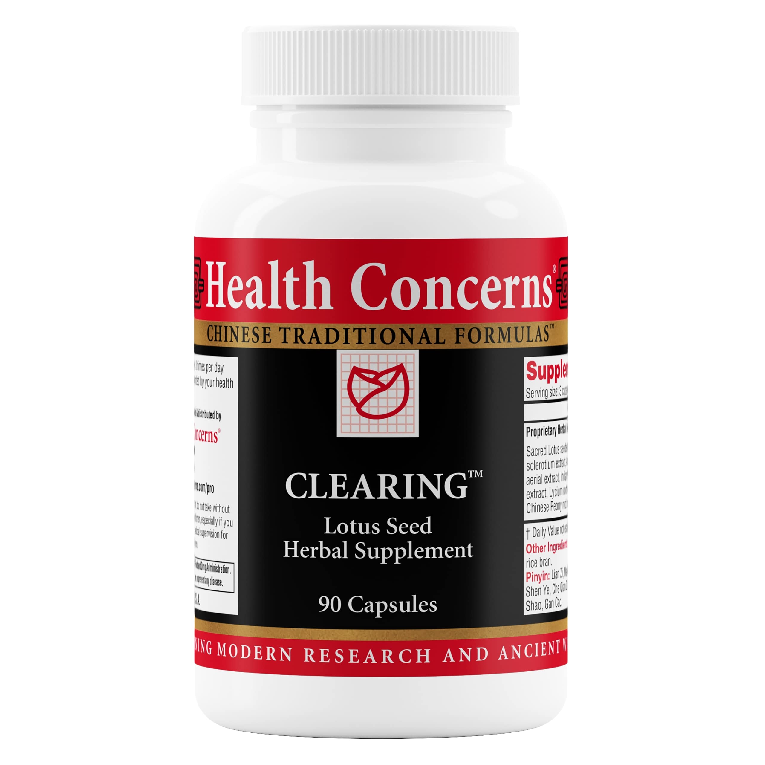 Health Concerns Clearing: Bouteille de gélules, soutien potentiel des voies urinaires et de la santé féminine.