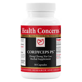 Health Concerns Cordyceps PS – Bouteille montrant le flacon pour le soutien pulmonaire.