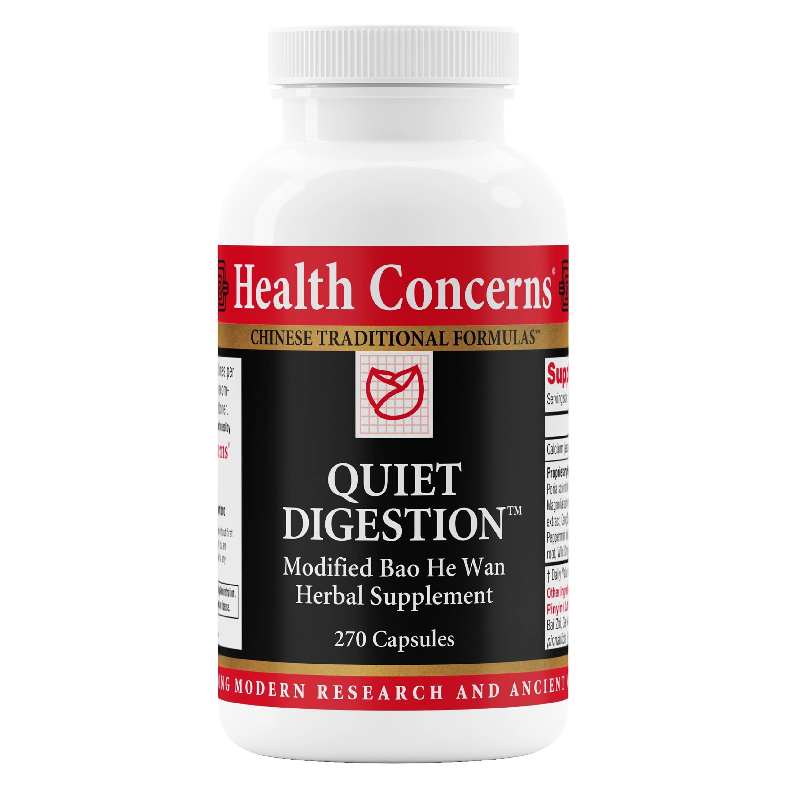 Health Concerns Digestion Tranquille — bouteille et capsules, soutien digestif après les repas
