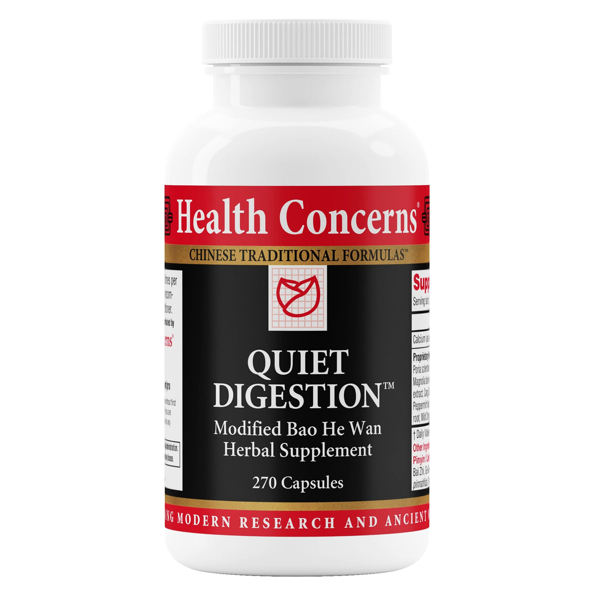 Health Concerns Digestion Tranquille — bouteille et capsules, soutien digestif après les repas