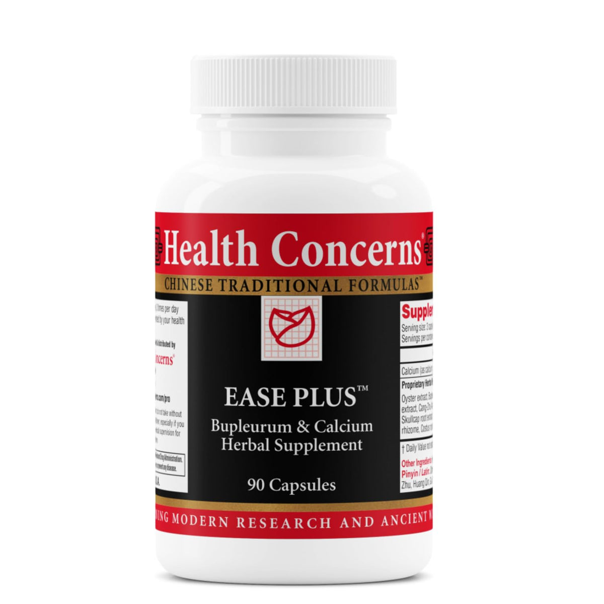Health Concerns Ease Plus – bouteille sur table, soutien potentiel a l'equilibre emotionnel
