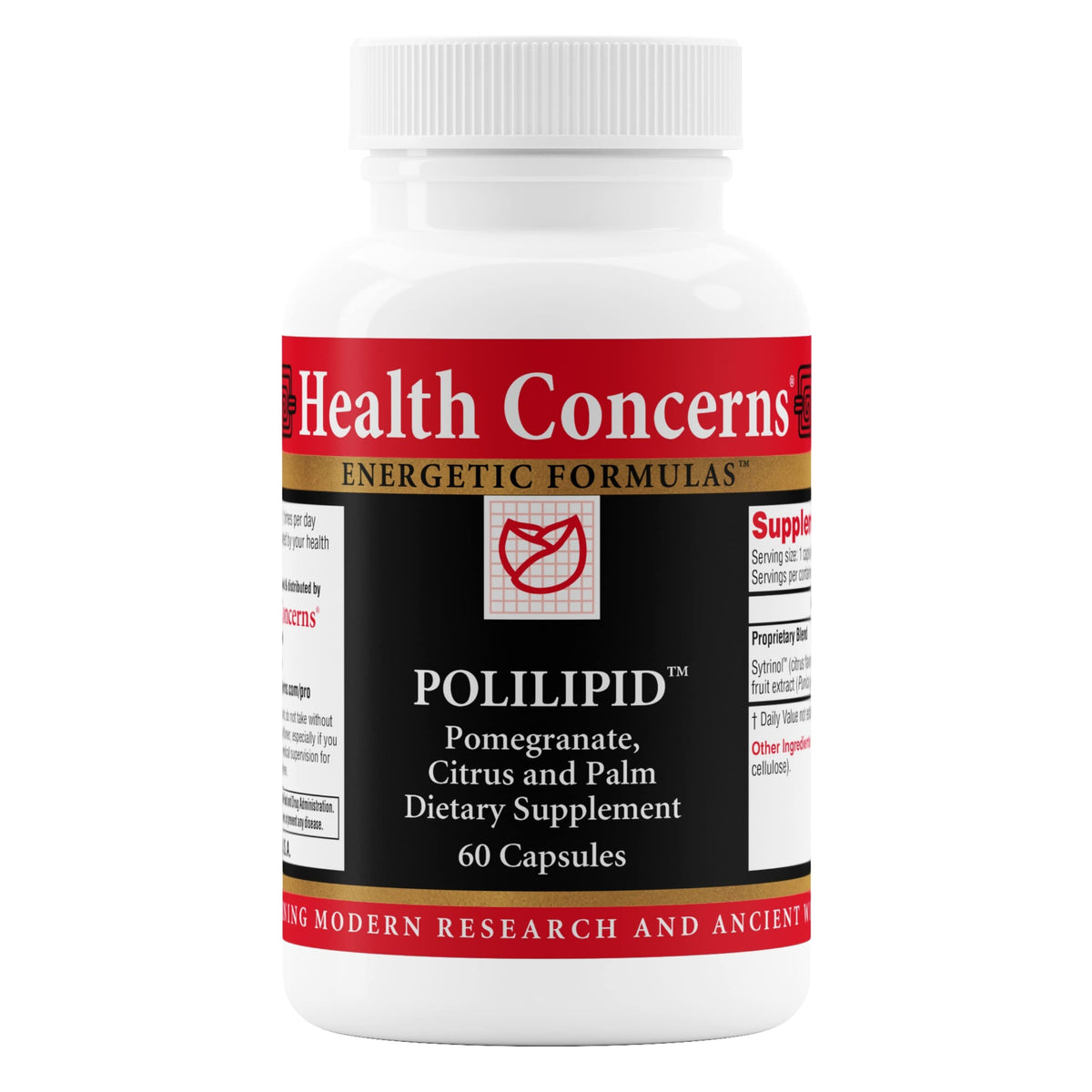 Health Concerns Polilipid: bouteille de capsules pour le soutien du cœur et du métabolisme lipidique.