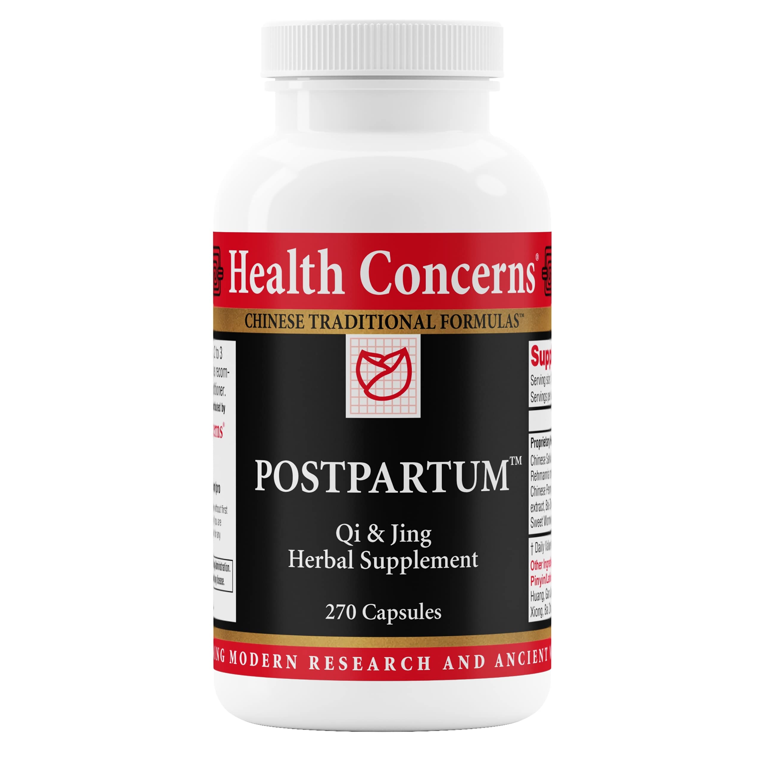 Health Concerns Postpartum: flacon de gélules soutenant le rétablissement postnatal