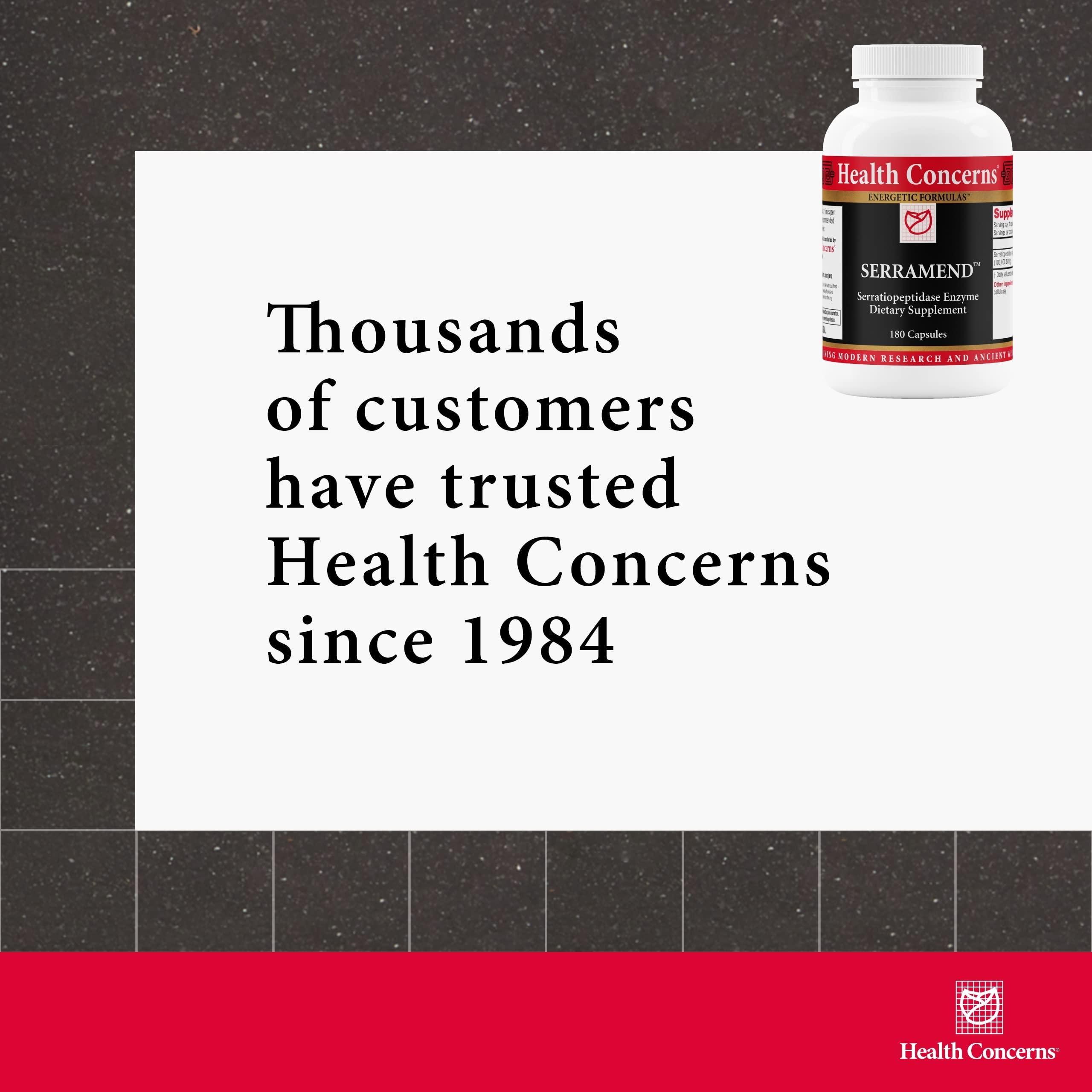 Health Concerns Serramend emballage pratique, rangement et accessibilité.