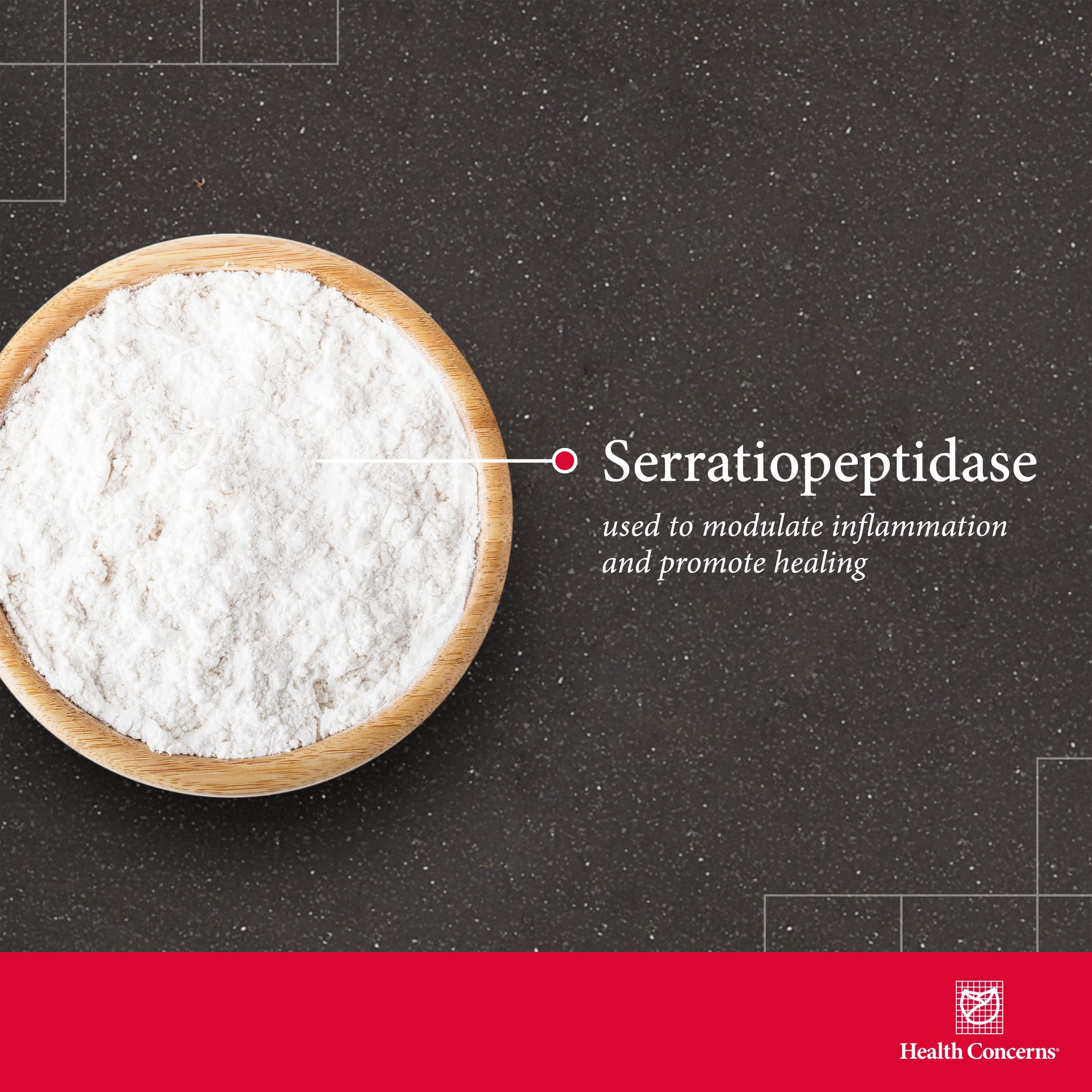 Health Concerns Serramend enzyme sérrapeptase, soutien potentiel à la circulation.