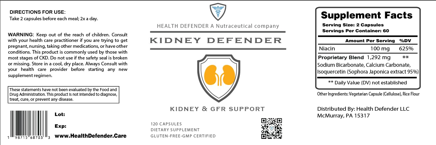 Utilisation quotidienne suggérée de Kidney Defender pour un soutien rénal continu.