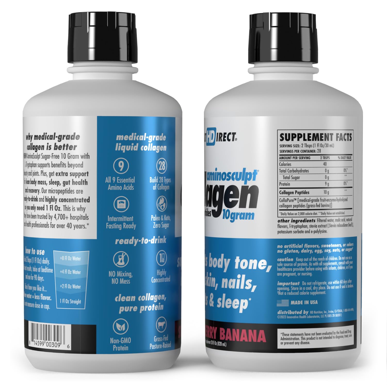 Bouteille AminoSculpt 28oz prête à boire, format pratique