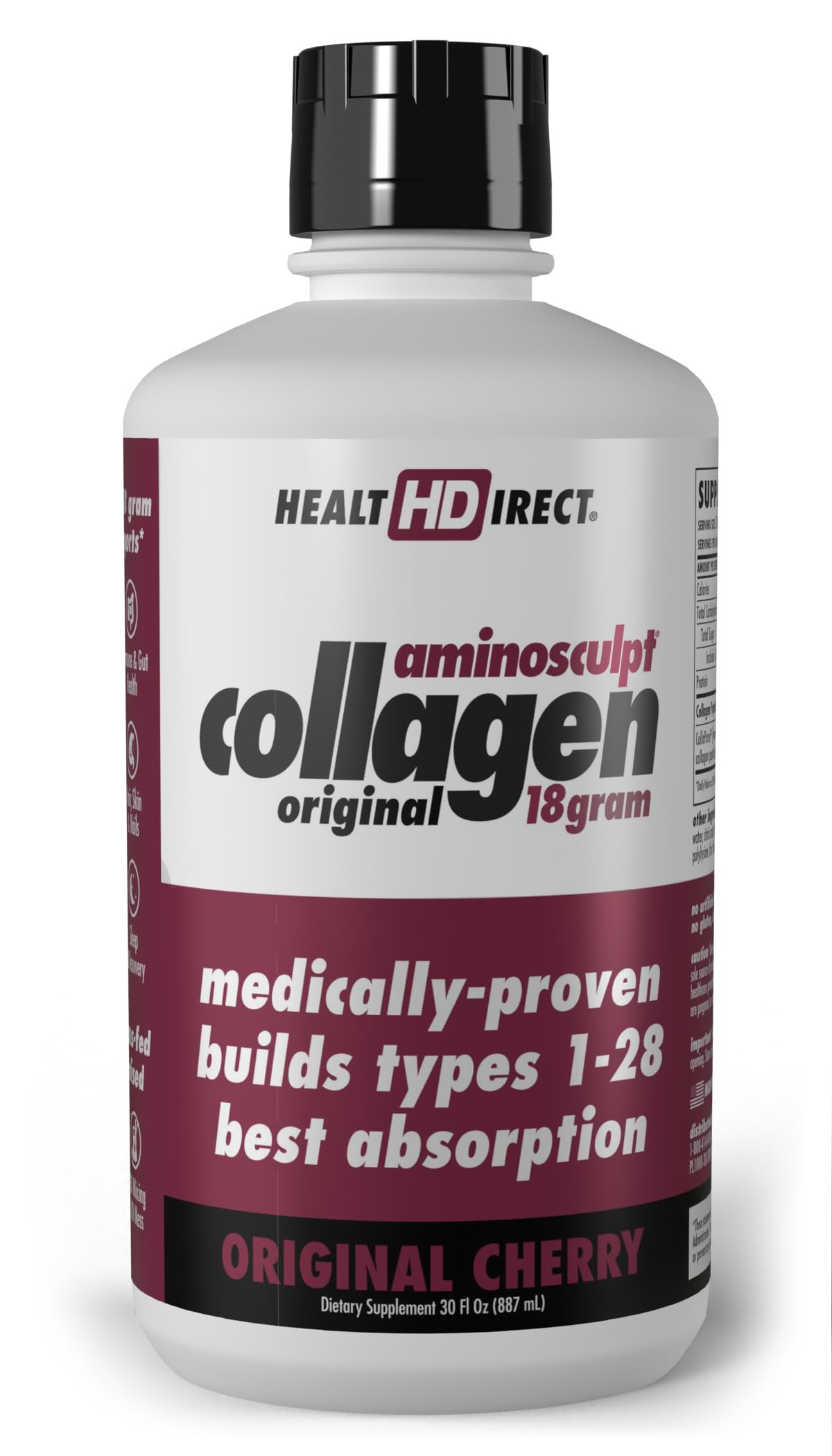 HEALTH DIRECT AminoSculpt collagène liquide: bouteille 30oz, absorption optimisée.