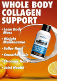Bouteille de collagène liquide AminoSculpt Orange Crème ouverte prête à déguster.
