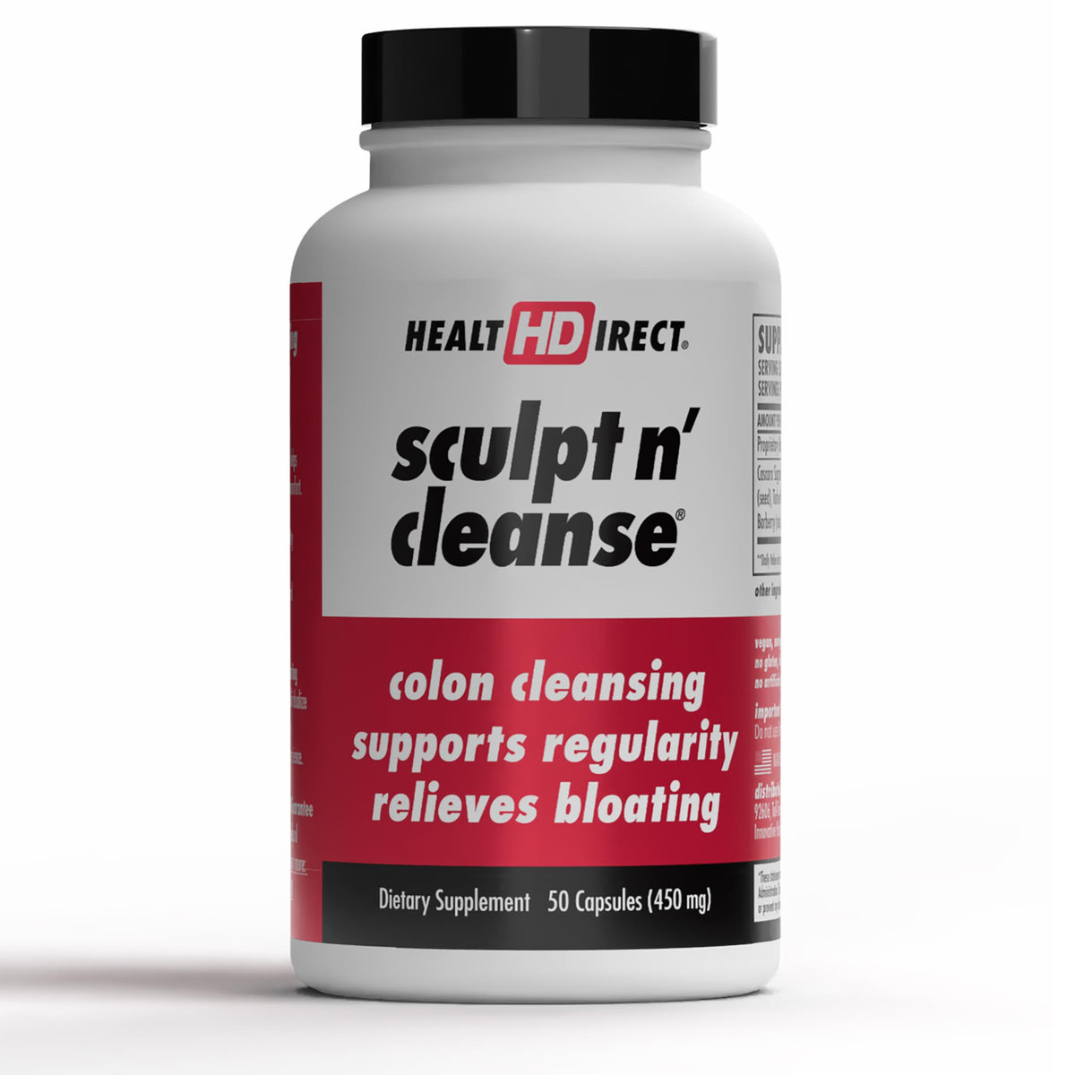 Bouteille Health Direct Sculpt n' Cleanse avec gélules végétales et bienfaits digestifs.