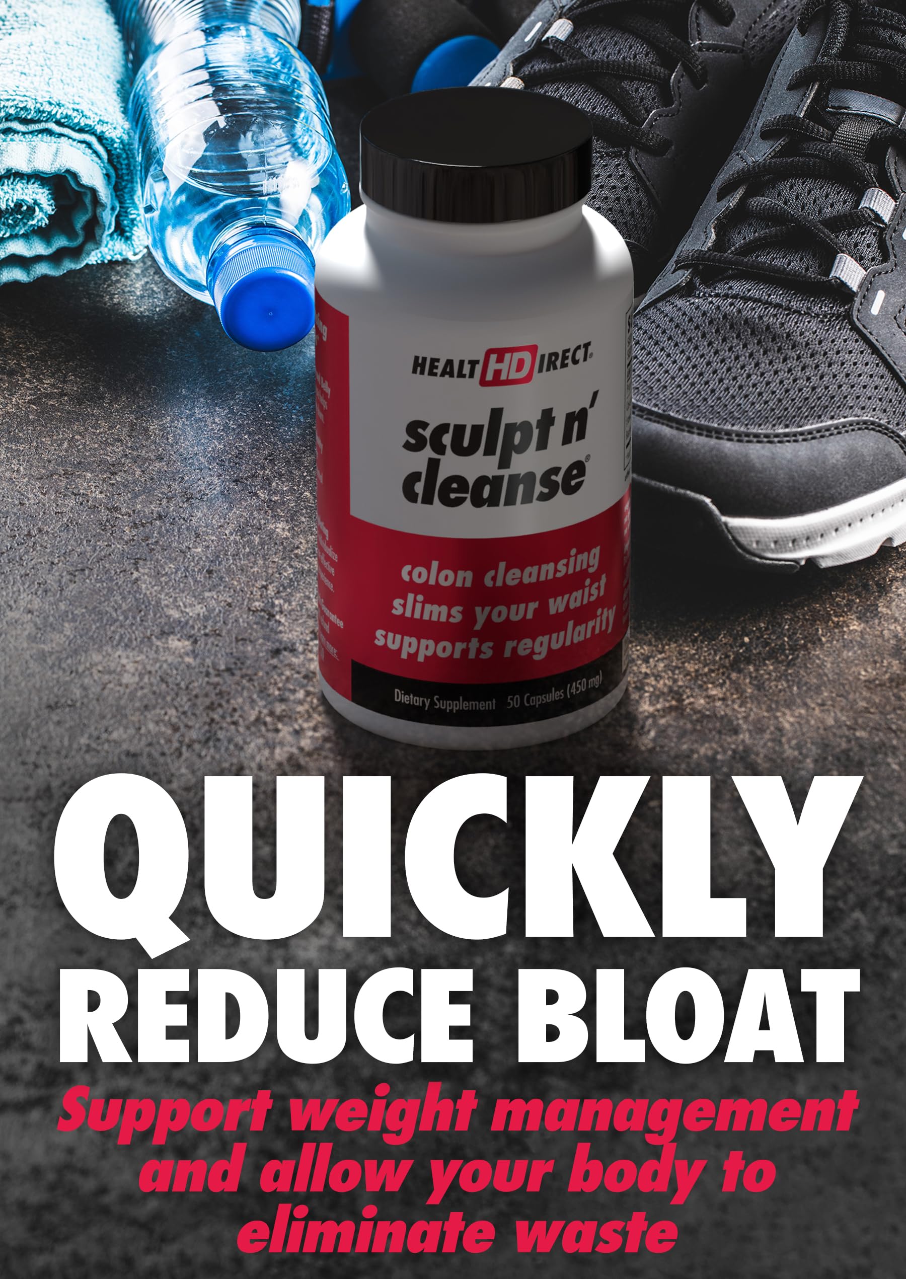 HEALTH DIRECT Sculpt n' Cleanse — étiquette lisible, détails des ingrédients et conseils d'utilisation