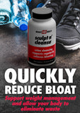 Sculpt n' Cleanse HEALTH DIRECT, utilisation quotidienne illustrée avec un verre d'eau.