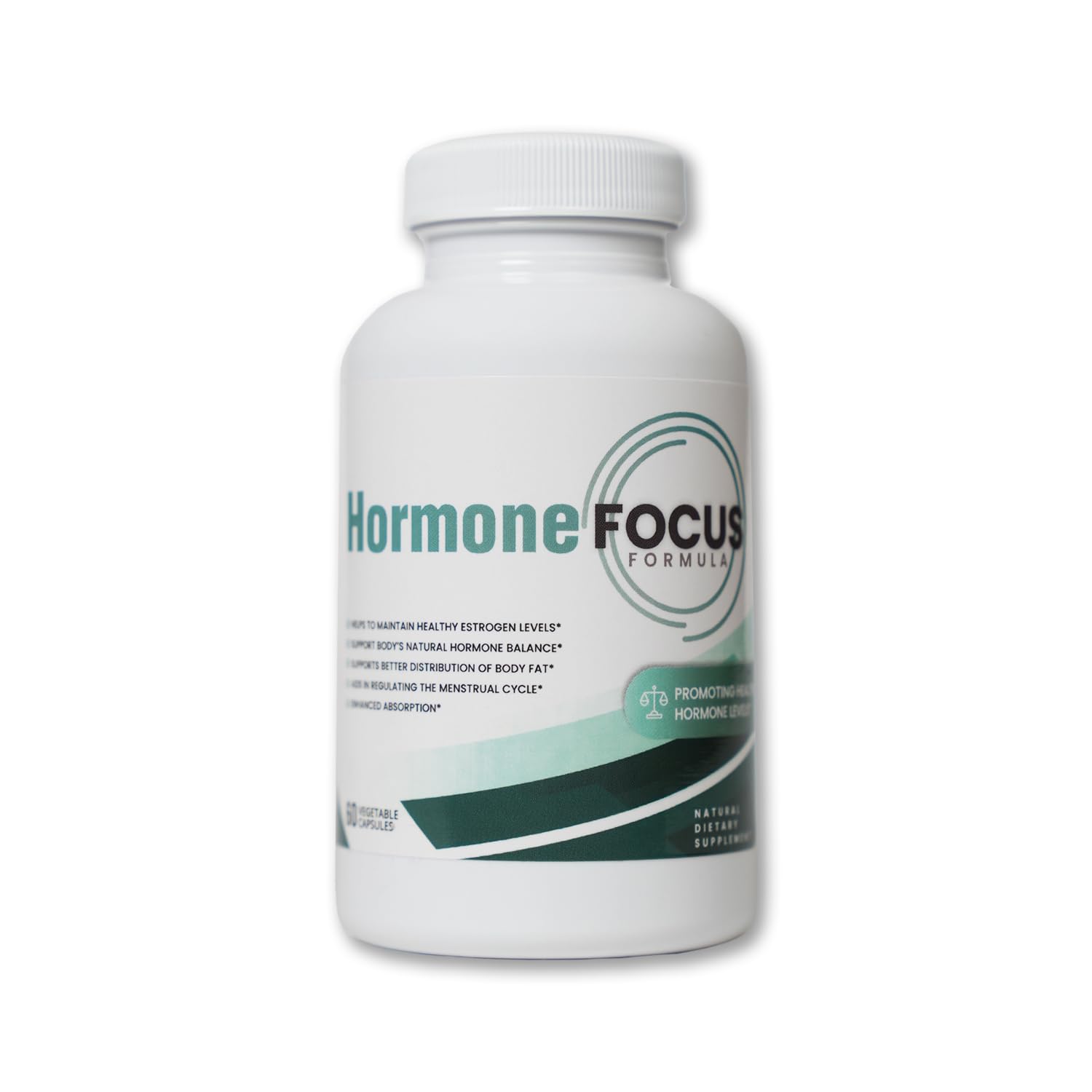 Health Focused Hormone Focus – Bouteille DIM illustrant l'équilibre hormonal et énergie.