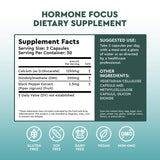 Health Focused Equilibre estrogenes calcium-d-glucarate – Diagramme des composants favorisant le metabolisme hormonal.