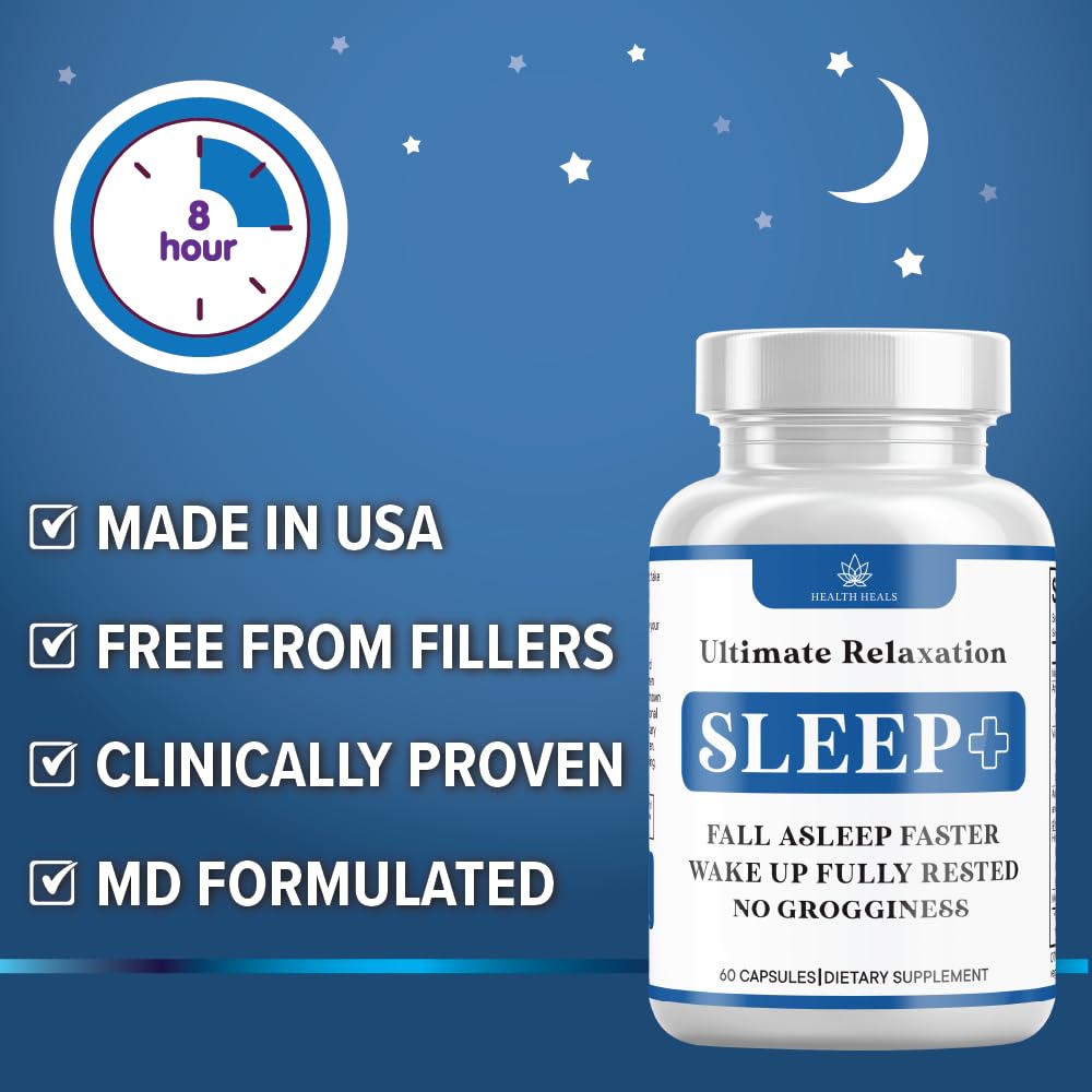 Health Heals Relaxation Sleep Aid, utilisation avant coucher, favorise un endormissement paisible.