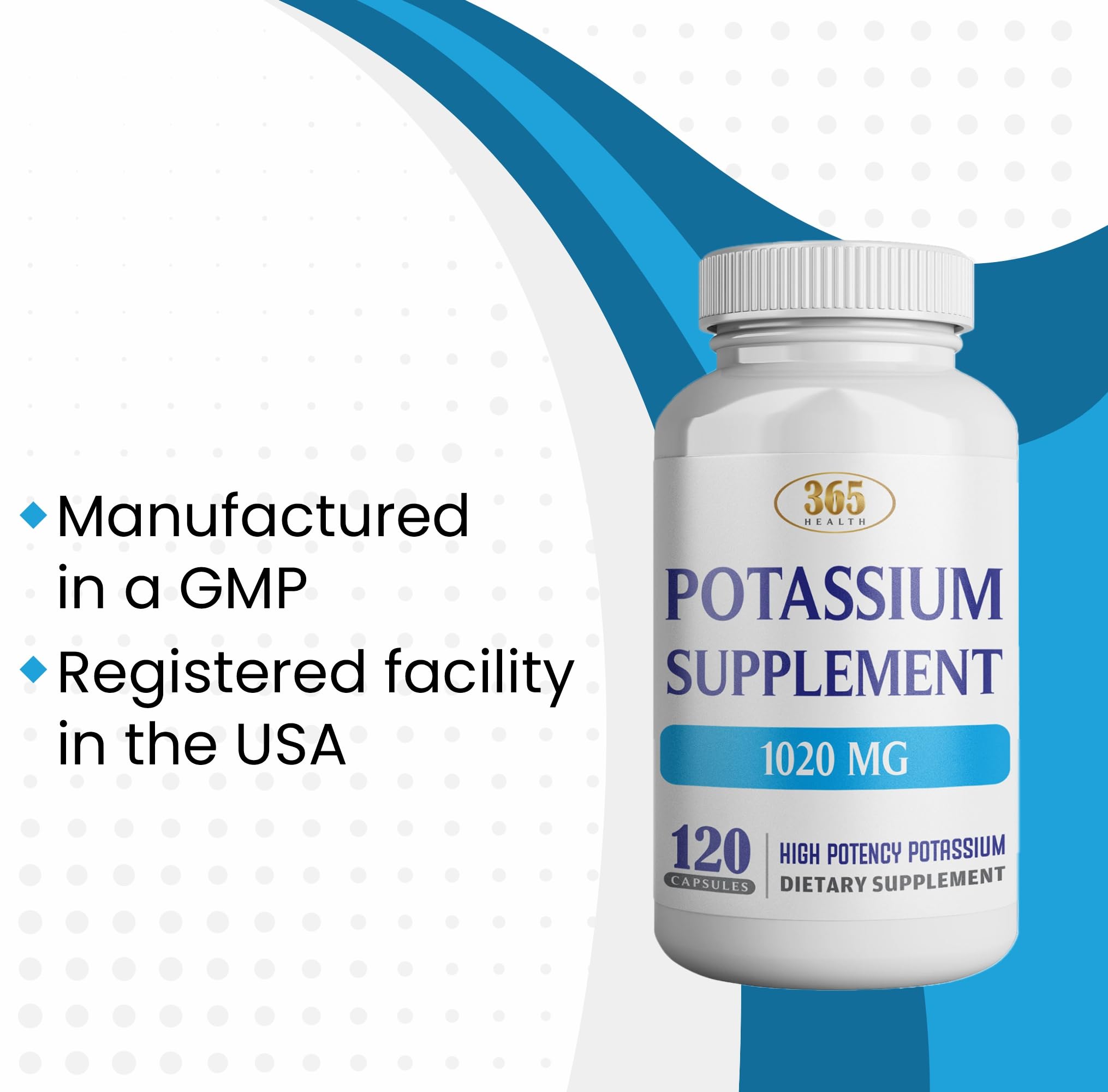 HEALTH LFE Potassium Bicarbonate — capsules en main pour une prise simple et rapide.