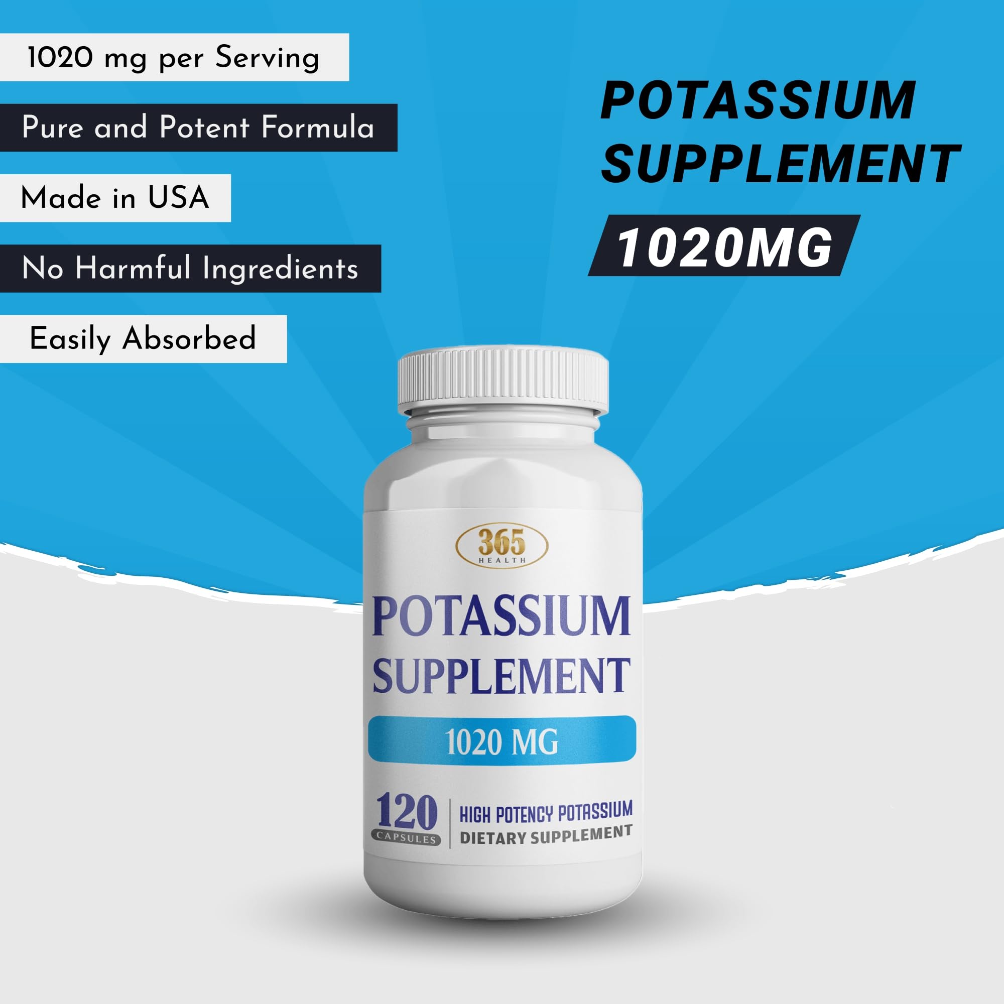 HEALTH LFE Potassium Bicarbonate — convient pour un usage quotidien pratique et discret.