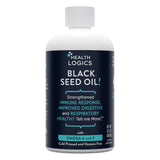 Health Logics huile de nigelle dans la bouteille, soutien potentiel immunitaire et digestif.