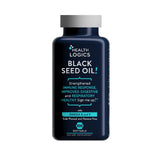 Health Logics huile noire, bouteille pression froide, riche en oméga et antioxydants.