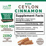 Health Nutrition Naturals Cannelle de Ceylan capsules prise quotidienne facile à avaler