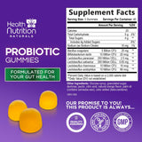 Gommes probiotiques Health Nutrition Naturals, prise quotidienne, digestion et bien-être.