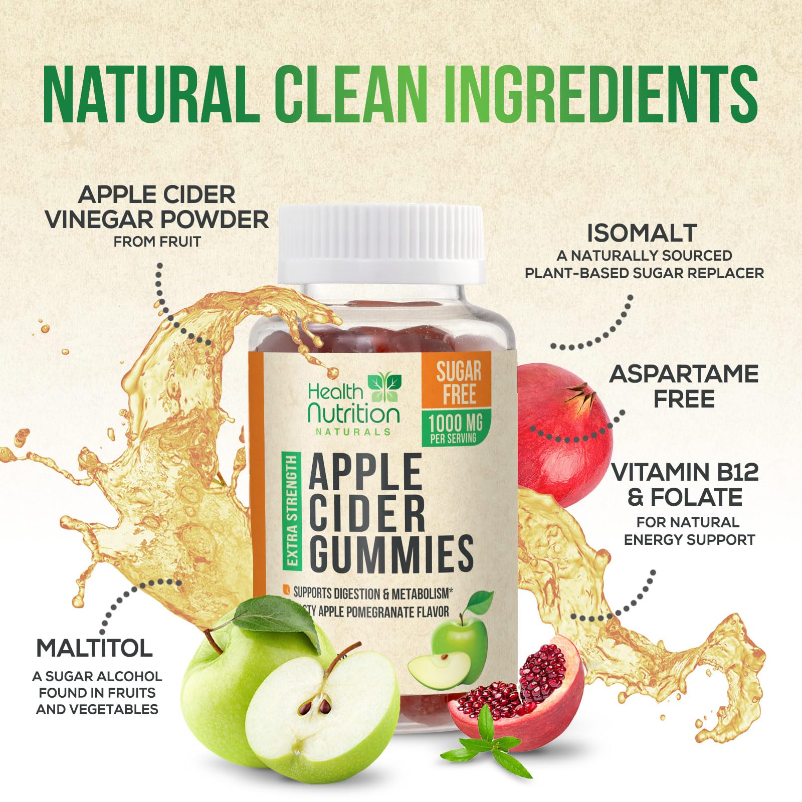 Gommes ACV Health Nutrition Naturals avec mère, texture gélifiée