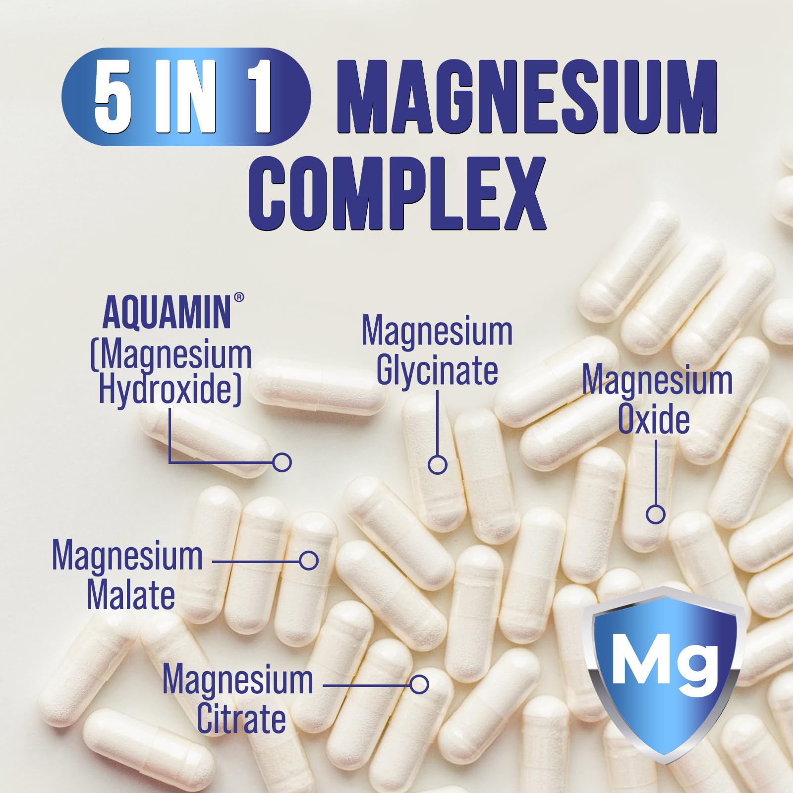 Health Nutrition Naturals Magnesium Complex Dose Jour, utile pour routine quotidienne.
