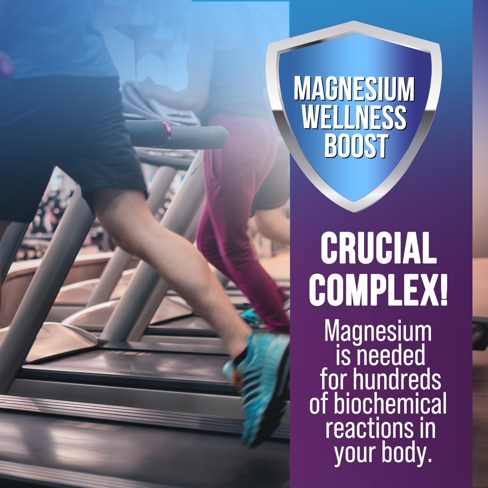 Health Nutrition Naturals Magnesium Complex Emballage, emballage clair et pratique.