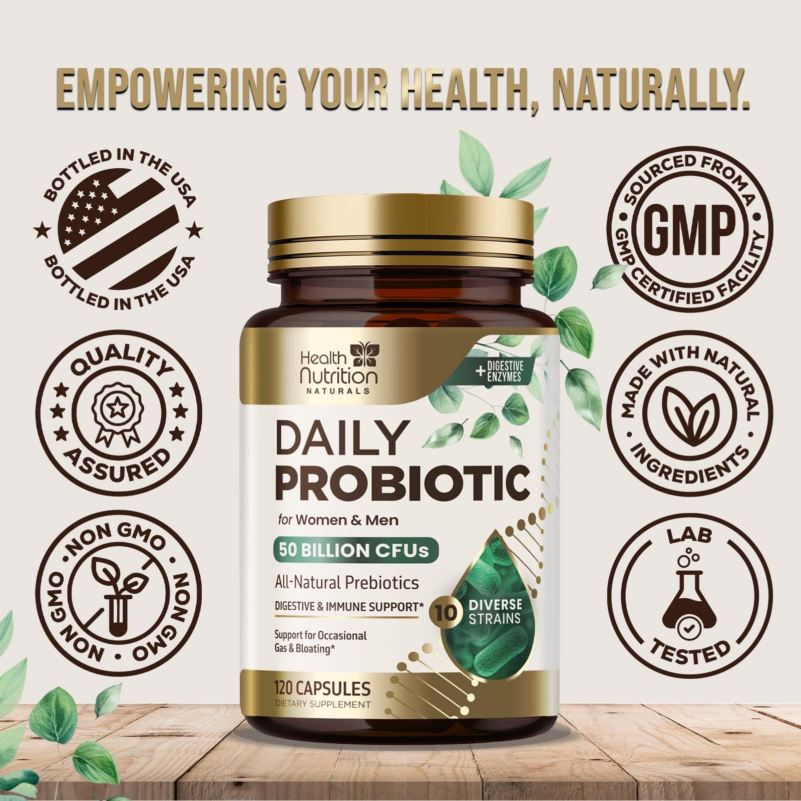 Health Nutrition Naturals Mélange prébiotiques et enzymes pour une digestion équilibrée.