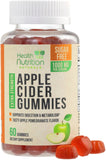 Health Nutrition Naturals gommes vinaigre de pomme, boîte ouverte, pratique et sans sucre.