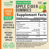 Health Nutrition Naturals gommes vinaigre de pomme, étiquette 1000mg, dosage clair.