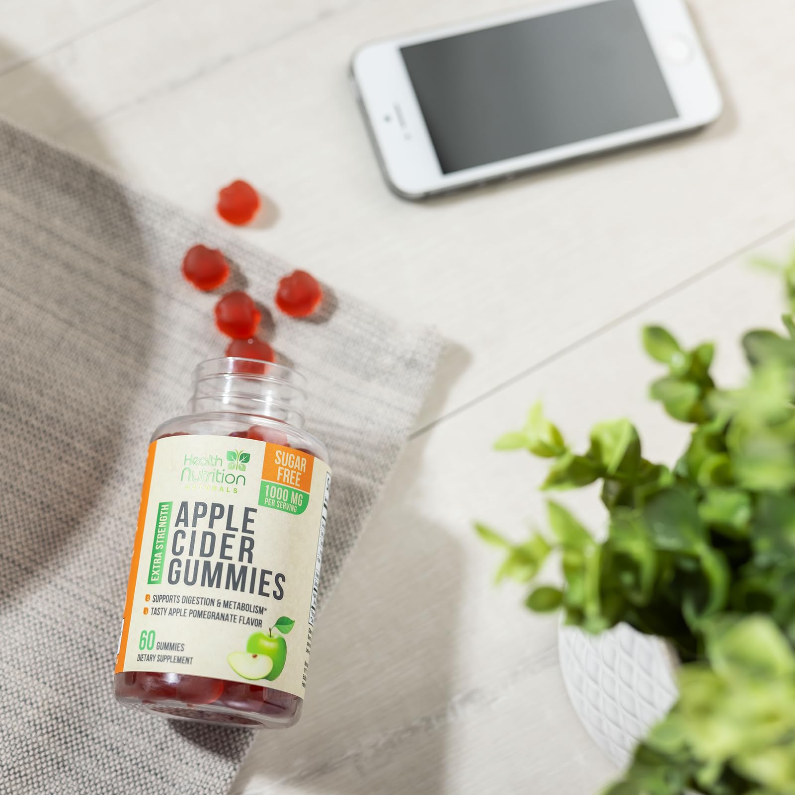Health Nutrition Naturals gommes vinaigre de pomme, contexte quotidien et compatibilité Keto.