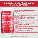 Étiquette Health Plus Colon Cleanse indiquant sans gluten et sans allergènes