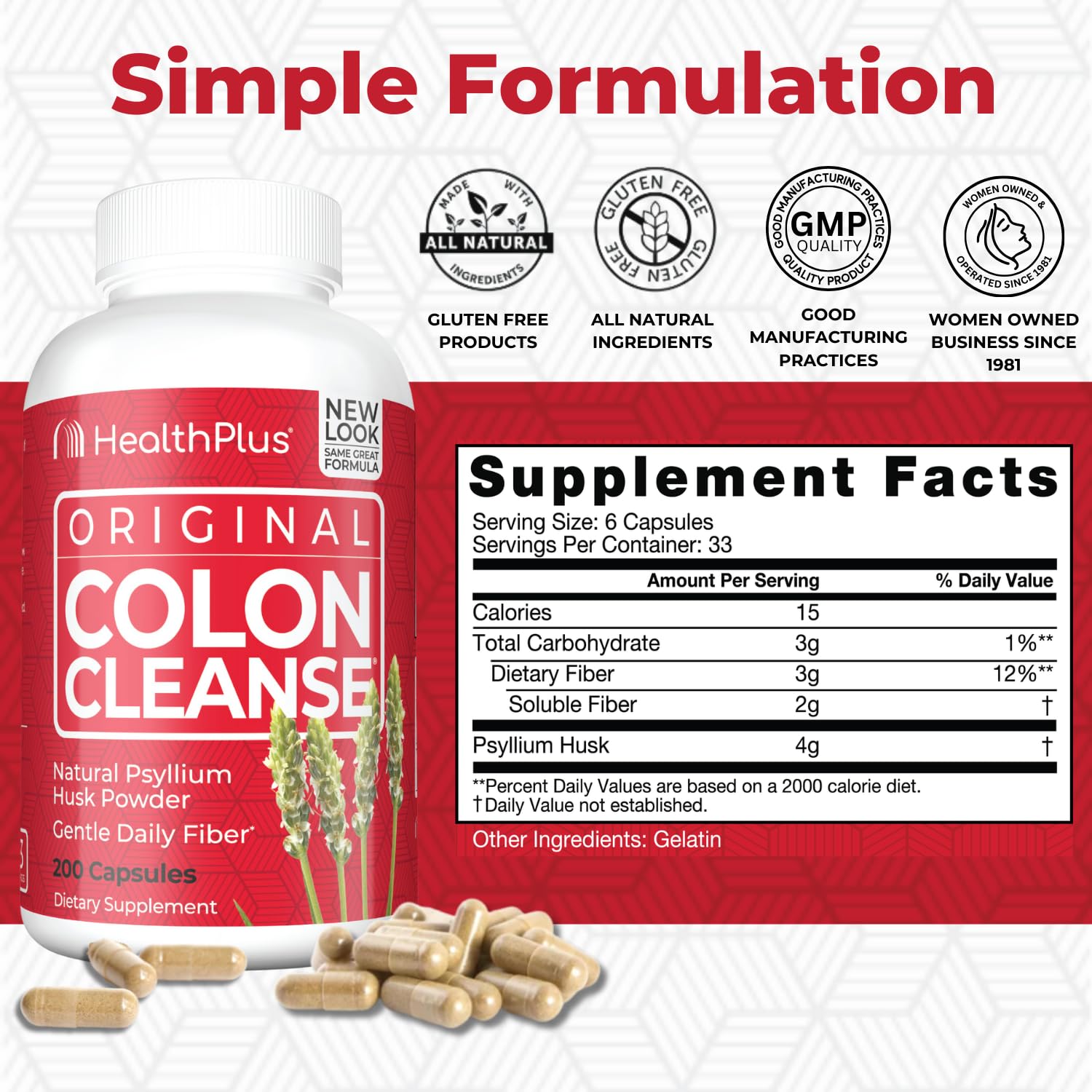 Health Plus Colon Cleanse etiquette claire indiquant mode d'emploi