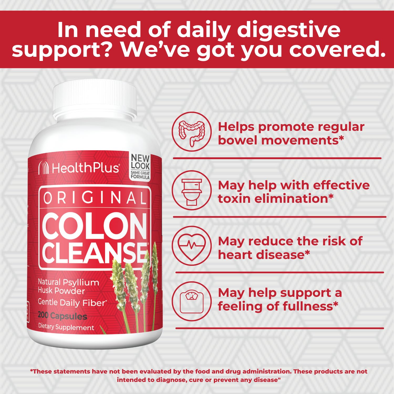 Health Plus Colon Cleanse fibre de psyllium naturelle soutenant la régularité