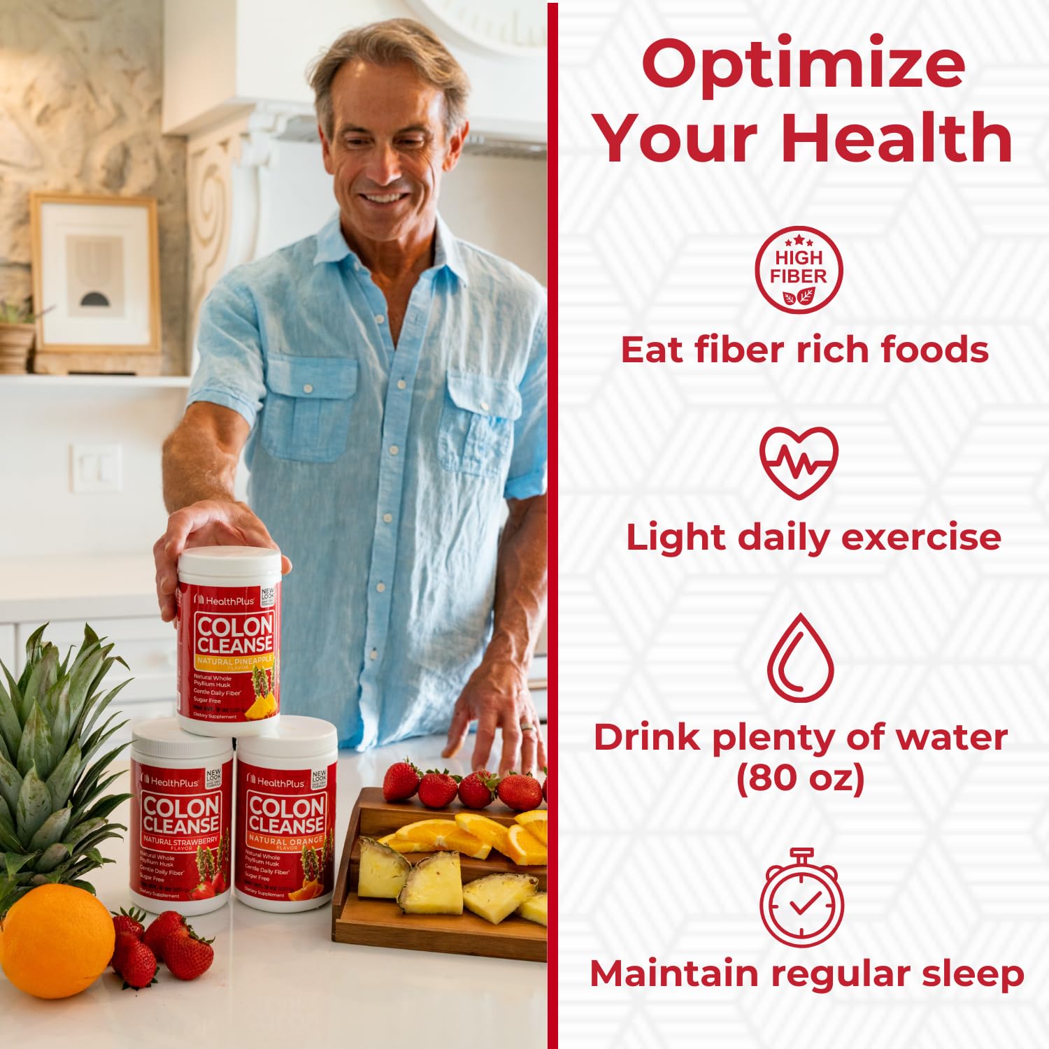 Health Plus Colon Cleanse: psyllium husk soutient des selles régulières.