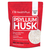 Health Plus psyllium husk bouteille : soutien digestif grâce à une fibre naturelle.