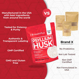 Health Plus psyllium husk emballage : produit naturel et pratique pour un usage quotidien.
