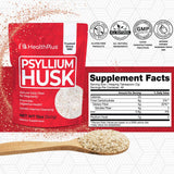 Health Plus psyllium husk poudre : épaississant naturel et source de fibres pour recettes.