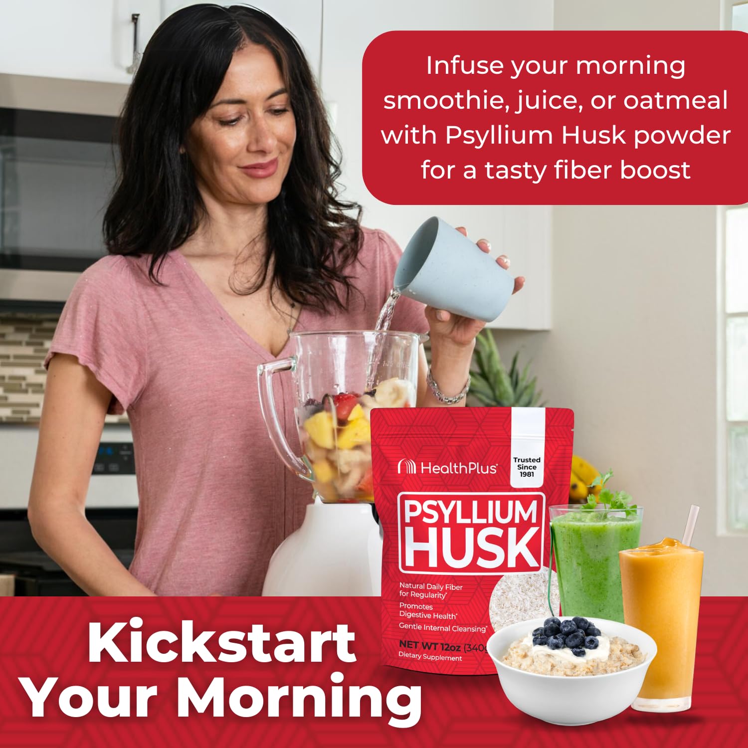 Health Plus psyllium husk régularité digestive : soutien potentiel d’un rythme intestinal équilibré.