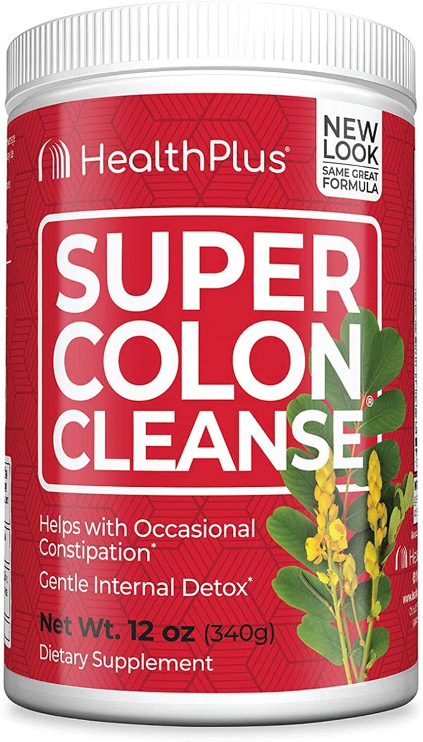 Bouteille Health Plus Super Colon Cleanse prête au transit occasionnel.