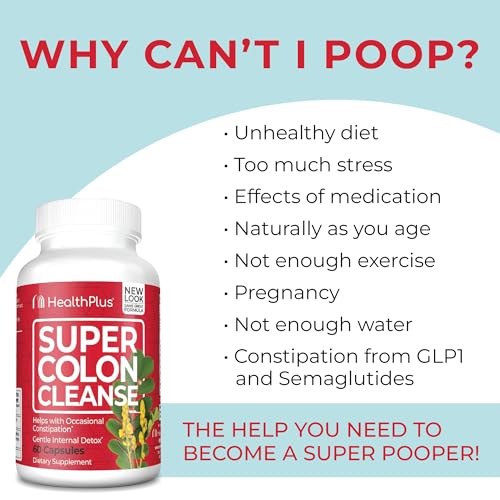 Health Plus Super Colon Cleanse fibres de psyllium pour régularité.