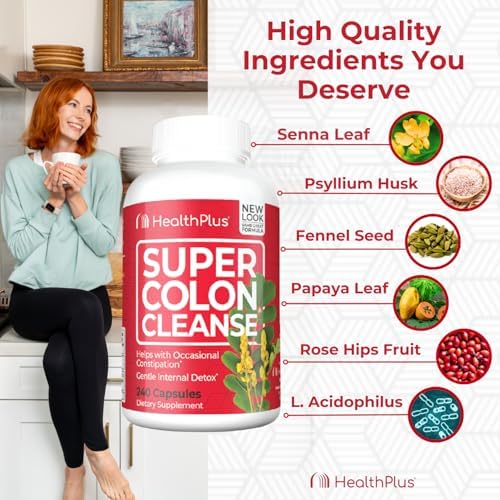 Health Plus Super Colon Cleanse : prise avec eau pour faciliter le transit quotidien.