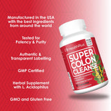 Health Plus Super Colon Cleanse : psyllium et probiotiques visibles dans la composition.
