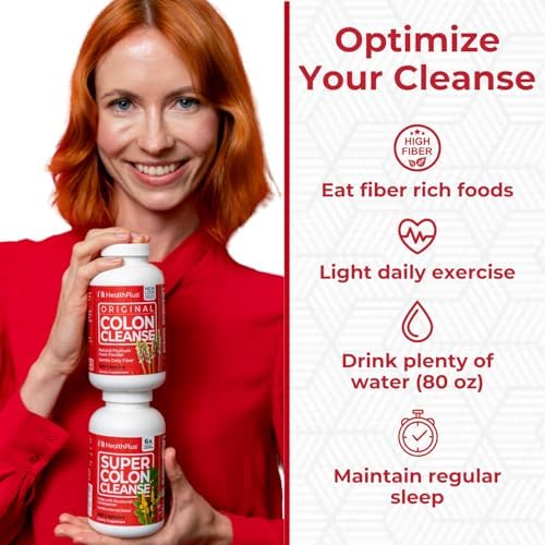Tableau nutritionnel Health Plus Super Colon Cleanse clair et lisible.